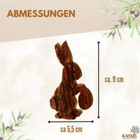 Decoración de Pascua: Conejito de Pascua con huevo, decoración de mesa hecha de madera de olivo (con corteza)