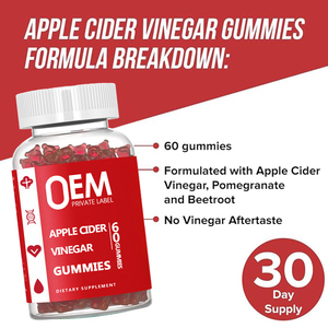 Servicio OEM, Gomitas de Vinagre de Sidra de Manzana Naturales Sin Azúcar para Apoyo Detox, Apoyo Orgánico para la Salud Inmunológica, Gomitas Suaves de Vinagre de Sidra de Manzana - Product Image 4