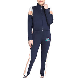 Survêtements d'hiver de haute qualité pour femmes avec Logo personnalisé nouveau décontracté toile solide motif en gros fermeture éclair décoration - Product Image 3