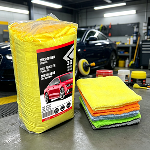 Paquete de 36 Toallas de Microfibra para Cuidado del Automóvil, Paños de Limpieza de Microfibra para Auto, Toallas de Detallado de 16'x16' - Product Image 1