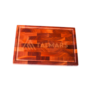 Tabla de cortar de madera de acacia de grano final de bloque de carnicero de gran tamaño respetuosa con el medio ambiente personalizable con mango de bambú para uso en la cocina - Product Image 2