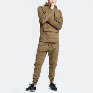 ชุดวอร์มสองชิ้นสำหรับผู้ชายผ้าคอตตอนผ้าฟลีซแขนยาวมีกระเป๋าสำหรับฤดูใบไม้ร่วง - Product Image 4