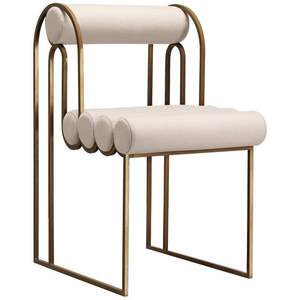 Modern Steel Frame Ottoman Dining <b>Chair</b> Fabric Luxury High Density Sponge Dining Room <b>Chair</b> Furniture Restaurant Ottoman <b>Chairs</b> - Product Image 1