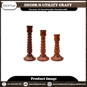 Porte-bougie décoratif écologique fait main en bois de manguier naturel pour la décoration de la maison et les décorations de mariage - Product Image 6