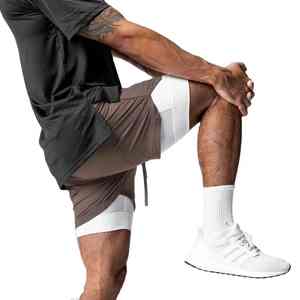 New 2 in 1 Running Training Sport <b>Shorts</b> Quick Dry <b>Zip</b> Side <b>Pocket</b> Gym Fitness mesh <b>shorts</b> Joggers Fitness Athletic Workout gym - Product Image 5