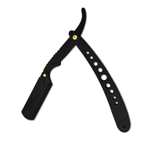 Rasoirs de rasage pliables à lame unique pour hommes manuels de couleur noire avec poignée fantaisie avec trou - Product Image 5