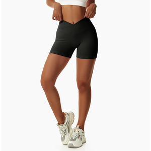 Nouveautés Short de sport de yoga taille haute avec poches Femmes Running Workout Fitness Sport Gym Vêtements - Product Image 2