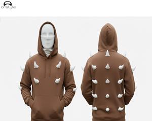 Sudadera con capucha de máscara de invierno personalizada Hhorn, forro polar unisex de poliéster/algodón teñido liso, fabricante de ropa de calle ecológica - Product Image 6