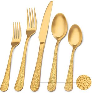 Ensemble de couverts de cuisine en acier inoxydable, design entièrement métallique, outils de couverts dorés, finition brillante, ensemble de couverts - Product Image 2