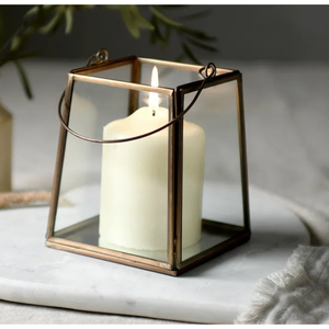 Portavelas de Metal Dorado de Alta Calidad con Forma de Linterna de Latón y Vidrio para Decoración del Hogar, Colgante o de Mesa, para Decoración de Bodas y Eventos - Product Image 3