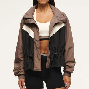 Tendance fermeture éclair femmes coupe-vent col montant veste essentielle poids lourd Sportywear veste avec personnaliser Logo & patchs - Product Image 3