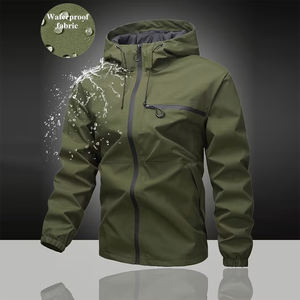 Ensembles coupe-vent d'hiver pour adultes avec capuche, fermeture éclair, manches longues, imperméable, coupe-vent, poche zippée, logo sur le devant - Product Image 3