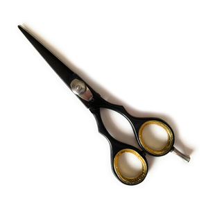 Ciseaux de coupe de cheveux de barbier acier inoxydable enduit de couleur noire fait ciseaux de Salon professionnel pour la beauté - Product Image 2
