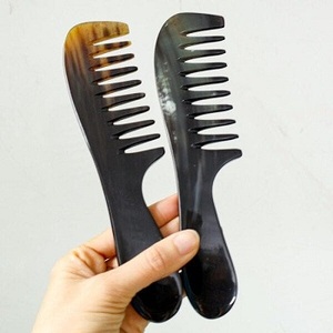 Natural Premium Handmade Horn <b>Comb</b> with Fine and <b>Wide</b> Teeth Handmade Buffalo Horn <b>Comb</b> for Hair Styling available - Product Image 4