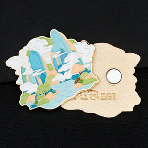 Imán de nevera metálico personalizado, recuerdo para atracciones turísticas, pin esmaltado para museo - Product Image 1