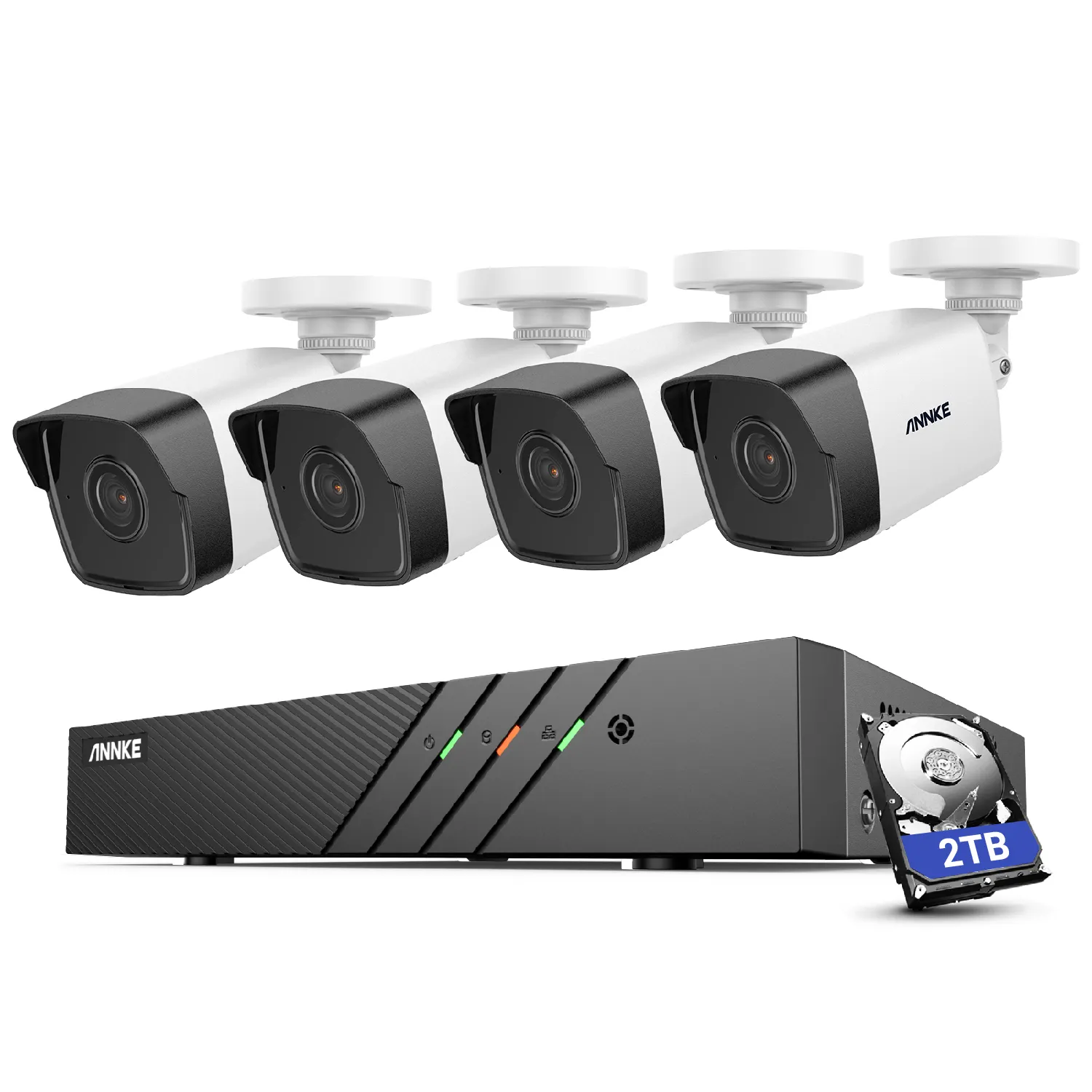ANNKE 5MP 8CH NVR système de caméra de sécurité 4 pièces POE IP caméra Kit de Surveillance à domicile avec disque dur de 2 to accès à distance