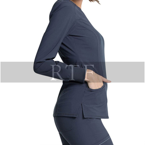 Cómodo exfoliante de enfermería hecho en fábrica Venta de uniformes médicos de hospital Uniforme médico personalizado Tops exfoliantes de manga larga para mujer - Product Image 2