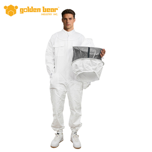 Full Body Beekeeper Suit White Cotton Beekeeping Overall With Detachable <b>Veil</b> Beekeeping Protective Gear - Product Image 3