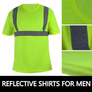 Camiseta de Seguridad Reflectante de Alta Visibilidad, Formal, 100% Algodón, Hecha a Medida para Hombre, con Mangas Cortas, Logotipo y Color Personalizados - Product Image 3