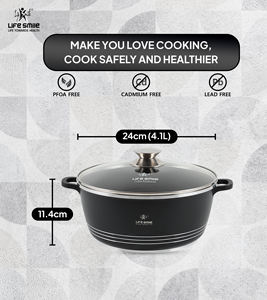 Casserole de cuisson grande capacité avec revêtement antiadhésif et base multicouche, compatible four - Product Image 2