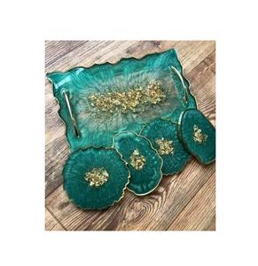 Meilleur plateau en résine époxy de Style nordique avec caboteur en résine 100% meilleure qualité de plateau en résine fait main meilleur prix emballage personnalisé - Product Image 2