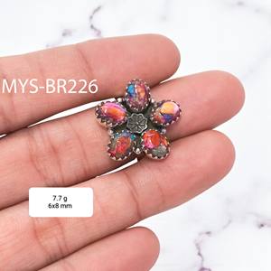 Prix de gros en vrac pour bijoux et anneaux en argent 925 avec pierre précieuse turquoise rose, anneaux en argent sterling 925 - Product Image 1