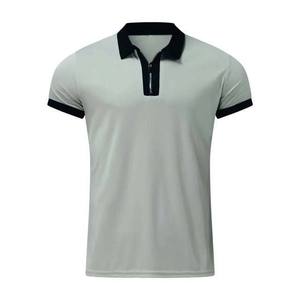 Polo à manches courtes zippé en coton respirant de grande taille pour hommes, vêtements décontractés à motif uni, avec logo personnalisé et couleur - Product Image 6