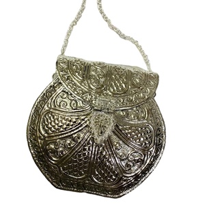 <b>Silver</b> Brass <b>Clutch</b> Bag | Handmade Designer Evening Wedding Ladies Bridal <b>Silver</b> <b>Clutch</b> Bags - Product Image 1
