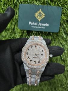 Montre de luxe personnalisée avec diamants, 100% testée au diamant, VVS Moissanite, Hip Hop, acier inoxydable glacé, montres mécaniques modernes - Product Image 2