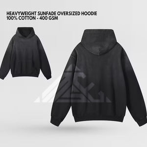 Vente en gros de sweats à capuche personnalisés vierge à capuche grande taille pour hommes pull à capuche délavé à l'acide hommes surdimensionnés Streetwear sweats à capuche pour hommes - Product Image 2