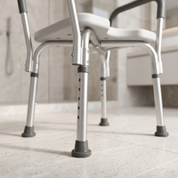 Chaise de douche ZS CARE KY-1106A avec accoudoirs de sécurité pour salle de bain et toilettes, support de mobilité pour personnes à mobilité réduite, robuste et légère, capacité 150 kg