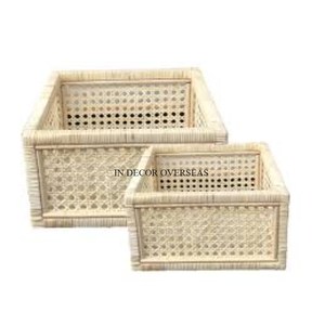 Taille personnalisée et logo disponibles couleur blanche enduit de poudre rotin de qualité supérieure fait centre de table plateau de service fournitures - Product Image 1