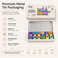 Boîte en métal personnalisée imprimée, fabricant OEM, emballage pour tuiles magnétiques, jouets éducatifs, boîte en étain