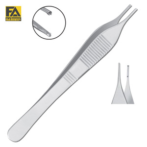 Adson Tissue Forceps (Cuter Print) 1x2 Dents Pointe Régulière Avec Plate-Forme Droite - Product Image 1