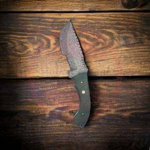 Couteau de traqueur de chasse Premium avec lame en acier damas couteau à lame fixe couteau de traqueur de chasse avec gaine en cuir - Product Image 6