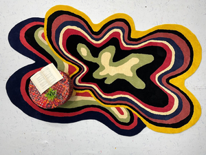 High Quality Custom Wool Handmade Tufted Area <b>Rug</b> Irregular Shaped Psychedelic Design for Home Bedroom Room <b>Space</b> Flooring - Product Image 4