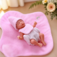 Poupées Reborn Aurora Mini de Babeside, 3 pouces, entièrement en silicone, poupées Reborn endormies, nouveau-né fille