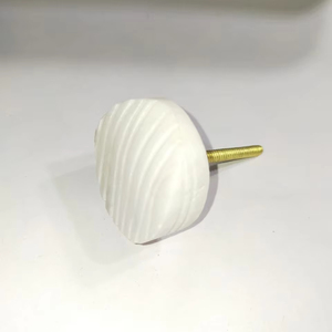 ลูกบิดตู้หินธรรมชาติหินอ่อนสีขาวหรูหราพร้อมทองเหลืองที่จับลิ้นชักอเนกประสงค์สำหรับการตกแต่งภายในที่ทันสมัย - Product Image 1