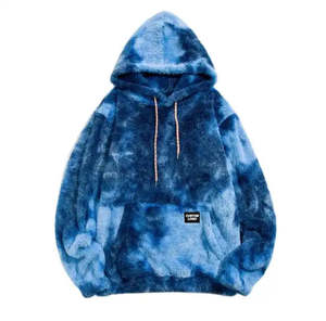 Pull à capuche épais pour hommes Tie Dye Loose-Fit Rides Design Manches longues 100% Coton Sweat à capuche d'hiver - Product Image 1