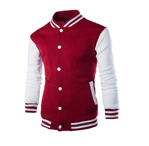 Veste universitaire homme sans col brodée sur mesure OEM, vente chaude, veste d'hiver épaisse réversible en polyester/coton personnalisée décontractée - Product Image 3