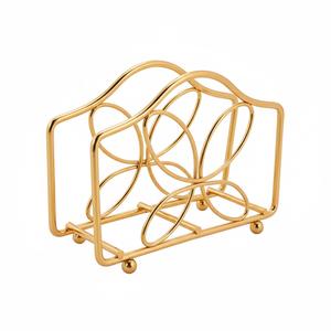 Porte-serviettes en métal fer forgé au design moderne, finition dorée, porte-mouchoirs fait main pour la décoration de la table de la cuisine à la maison - Product Image 3