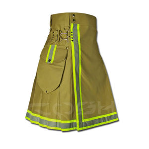 Kilt utilitaire jaune haute visibilité pour hommes avec poches de travail de sécurité réfléchissantes Kilts de cargaison haute visibilité OEM personnalisés disponibles - Product Image 6