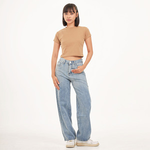 Babytee เสื้อยืดครอปทรงสลิมฟิตของผู้หญิง, เสื้อยืดคอกลมแขนสั้น Y2K ถักระบายอากาศได้ดีพิมพ์ลาย - Product Image 2