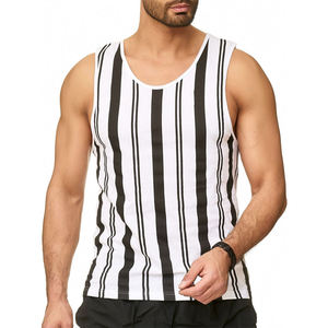 Polyester Cotton Gym <b>Vest</b> Fitness Singlet Breathable <b>Men's</b> Tank Top Plus Size Hip Hop For Bodybuilding Sublimation Tank Tops - Product Image 4