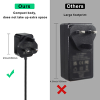 Adaptateur secteur AC/DC 12V 2A, prise UK type G, alimentation murale avec certification UKCA BS 1363, alimentation à découpage