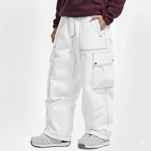 Pantalones de Esquí Holgados Personalizados de Estilo Hip Hop, Unisex, Estilo Urbano, Cargo, Cordura, Casuales, Impermeables, de Cintura Alta, con Múltiples Bolsillos, Transpirables - Product Image 1