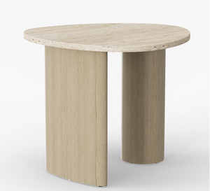 ใหม่โต๊ะข้างโต๊ะสำหรับตกแต่งทำด้วยมือสไตล์โมเดิร์นหรูหราด้านบนหินอ่อนมีกรอบไม้ทรงรีสำหรับใช้ในบ้านโรงแรม - Product Image 1