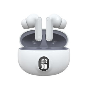 HOME Digitalome Auriculares Inalámbricos con Bluetooth, Auriculares Deportivos con Cancelación de Ruido, Indicador de Batería LED, Color Blanco, con Cable, en la Oreja, en la Oreja, de Color Blanco, con Luz LED - Product Image 1