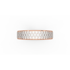 Anillo de Diamantes Naturales Redondos de Oro de 14K de la Colección WA37 con 0.90Ctw, Color I-J, Claridad SI, Diamante Premium - Product Image 4