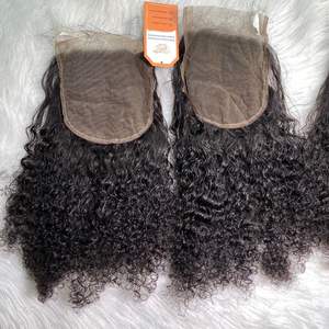 Meilleure vente paquets de trame bouclés birmans vietnamiens assortis fermeture à dentelle suisse 100% extensions de cheveux humains - Product Image 5